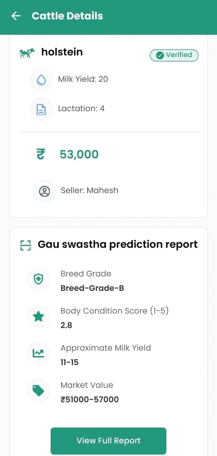 Scan cow photo to get real time market price